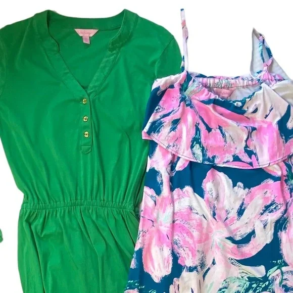 LILLY Pulitzer Bundle of 2 Dresses: Annastasha Floral & Green Beckett Dr… - Picture 16 of 17